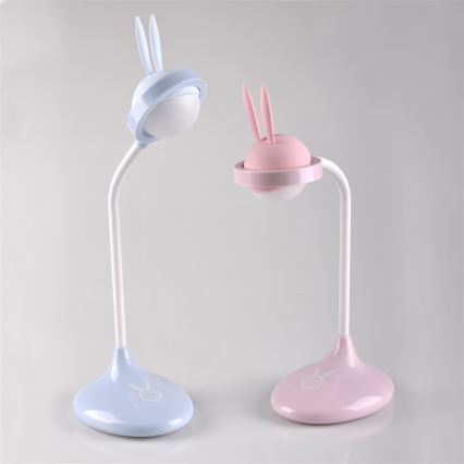 Candeeiro de criança LED de toque RABBIT LED/0,4W/5V 3000/6500K azul + USB