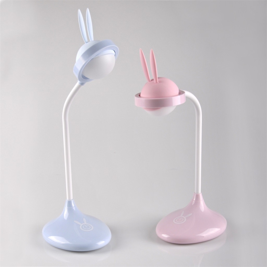 Candeeiro de criança LED de toque RABBIT LED/0,4W/5V 3000/6500K azul + USB
