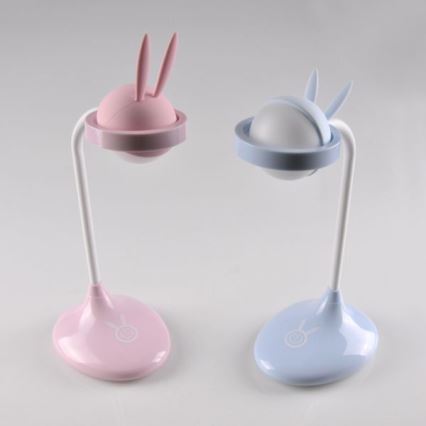 Candeeiro de criança LED de toque RABBIT LED/0,4W/5V 3000/6500K azul + USB