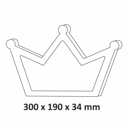 Candeeiro de criança LED LED/2xAA coroa rosa
