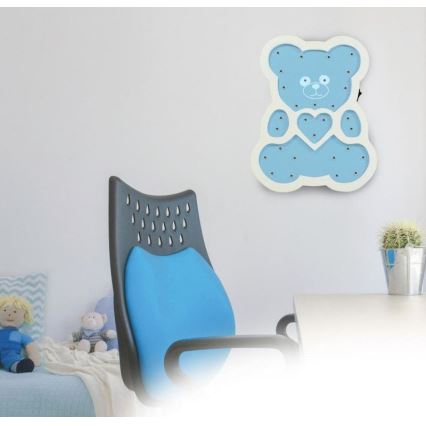 Candeeiro de criança LED LED/2xAA urso azul