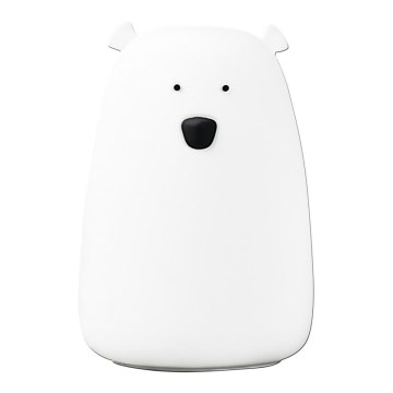 Candeeiro de criança LED RGB de toque BEAR LED/0,8W/5V white + USB