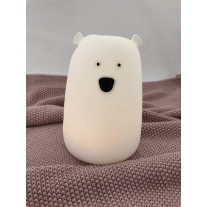 Candeeiro de criança LED RGB de toque BEAR LED/0,8W/5V white + USB