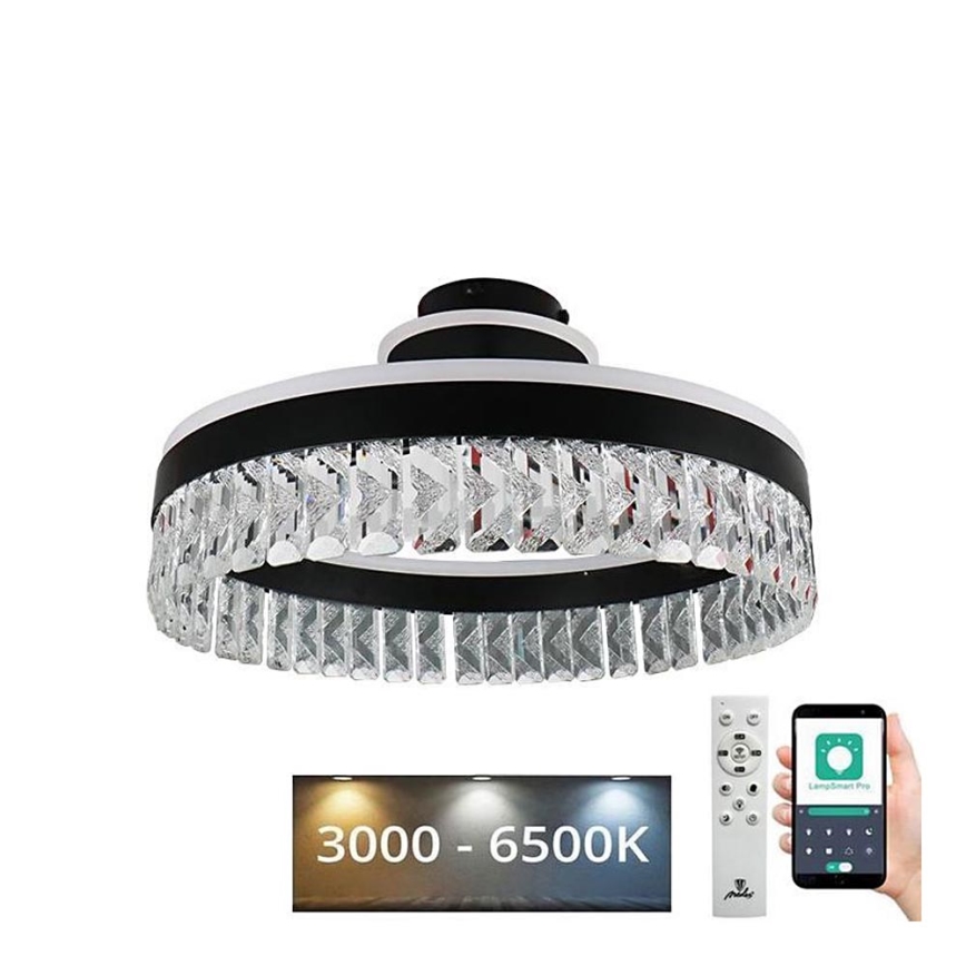 Candeeiro de cristal integrado LED com regulação LED/75W/230V 3000-6500K preto + comando