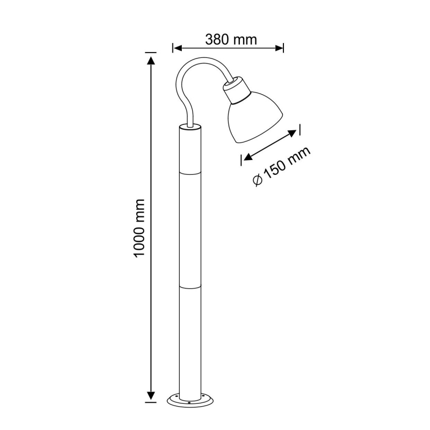 Candeeiro de exterior ARNE 1xE27/10W/230V IP44 100 cm