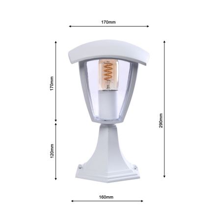 Candeeiro de exterior FOX 1xE27/40W/230V IP44 branco