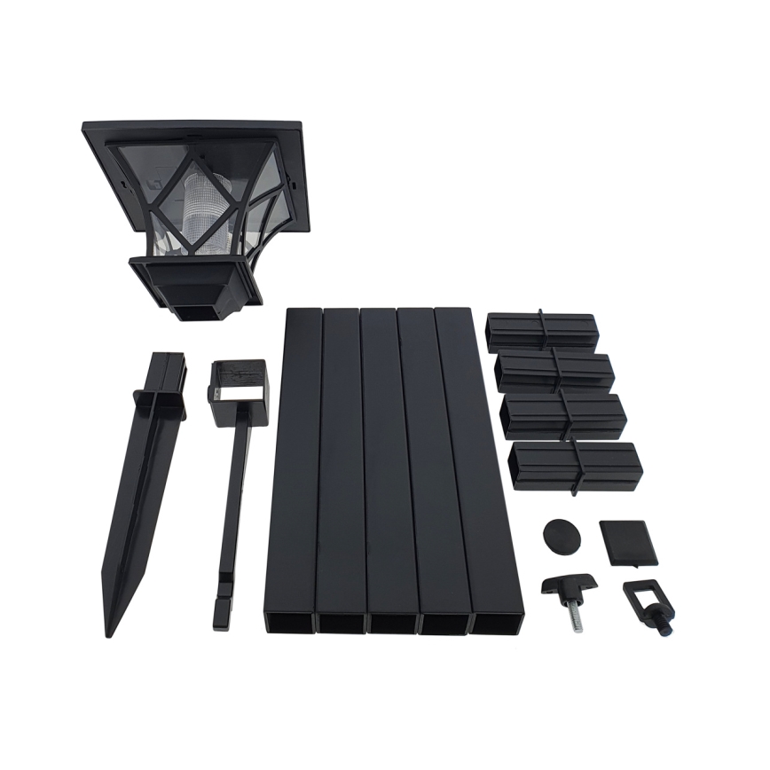 Candeeiro de exterior LED Solar 3em1 LED/1,2V IP44 preto