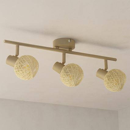 Candeeiro de focos DEX 3xE14/10W/230V bege/creme
