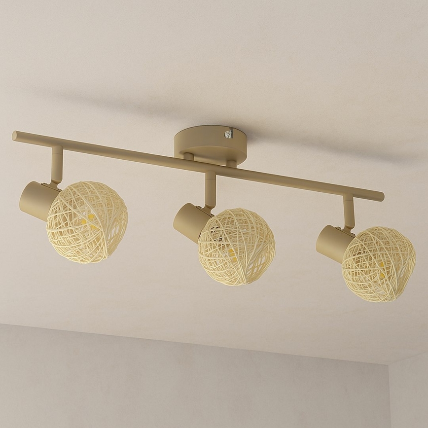 Candeeiro de focos DEX 3xE14/10W/230V bege/creme