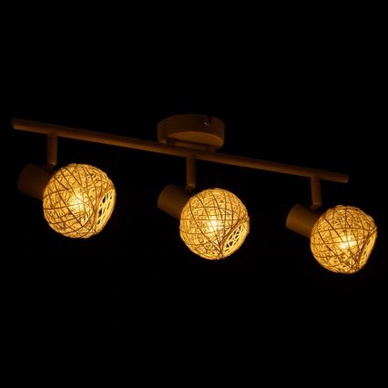Candeeiro de focos DEX 3xE14/10W/230V bege/creme