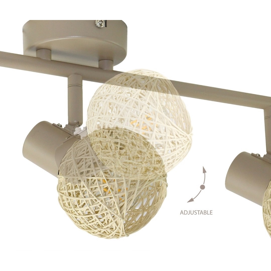 Candeeiro de focos DEX 3xE14/10W/230V bege/creme