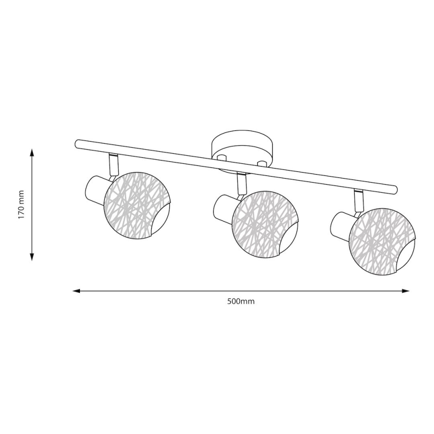 Candeeiro de focos DEX 3xE14/10W/230V bege/creme