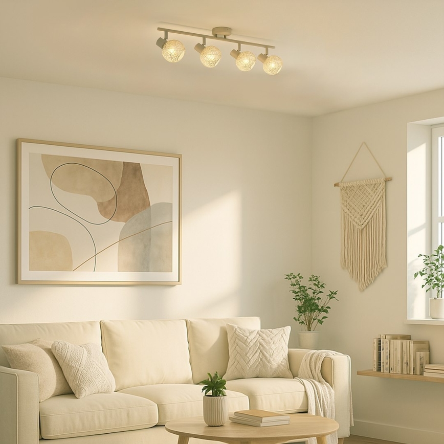 Candeeiro de focos DEX 4xE14/10W/230V bege/creme
