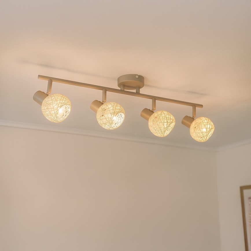 Candeeiro de focos DEX 4xE14/10W/230V bege/creme