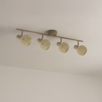 Candeeiro de focos DEX 4xE14/10W/230V bege/creme