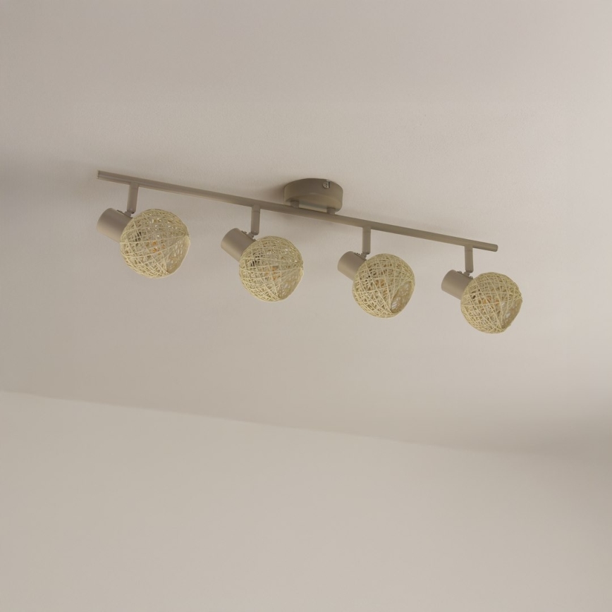 Candeeiro de focos DEX 4xE14/10W/230V bege/creme