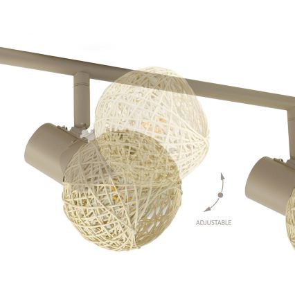 Candeeiro de focos DEX 4xE14/10W/230V bege/creme