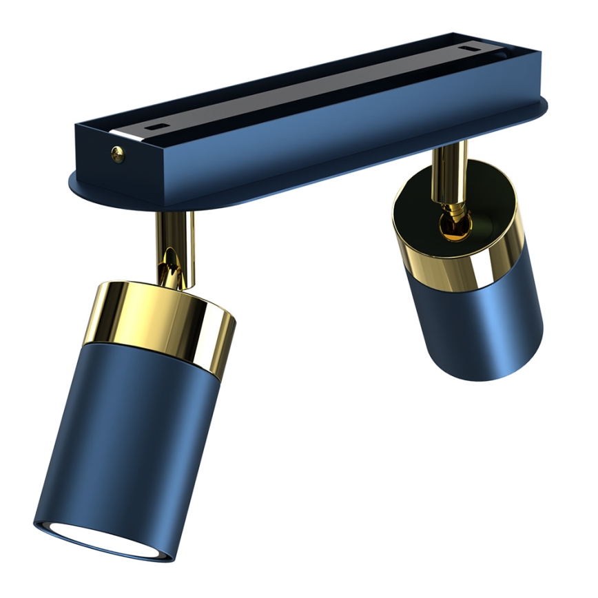 Candeeiro de focos JOKER 2xGU10/25W/230V azul/dourado