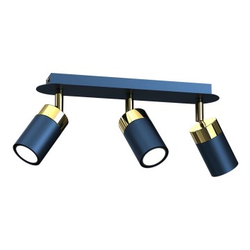 Candeeiro de focos JOKER 3xGU10/25W/230V azul/dourado