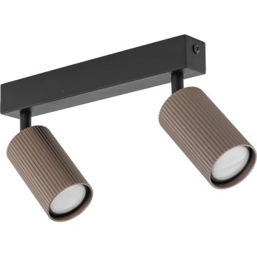 Candeeiro de focos TUNE 2xGU10/10W/230V preto/castanho