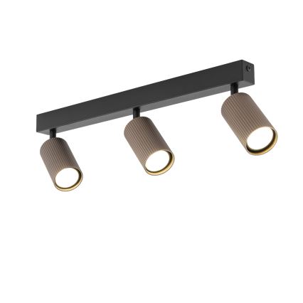 Candeeiro de focos TUNE 3xGU10/10W/230V preto/castanho
