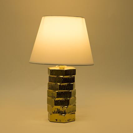 Candeeiro de mesa 1xE14/40W/230V branco/dourado