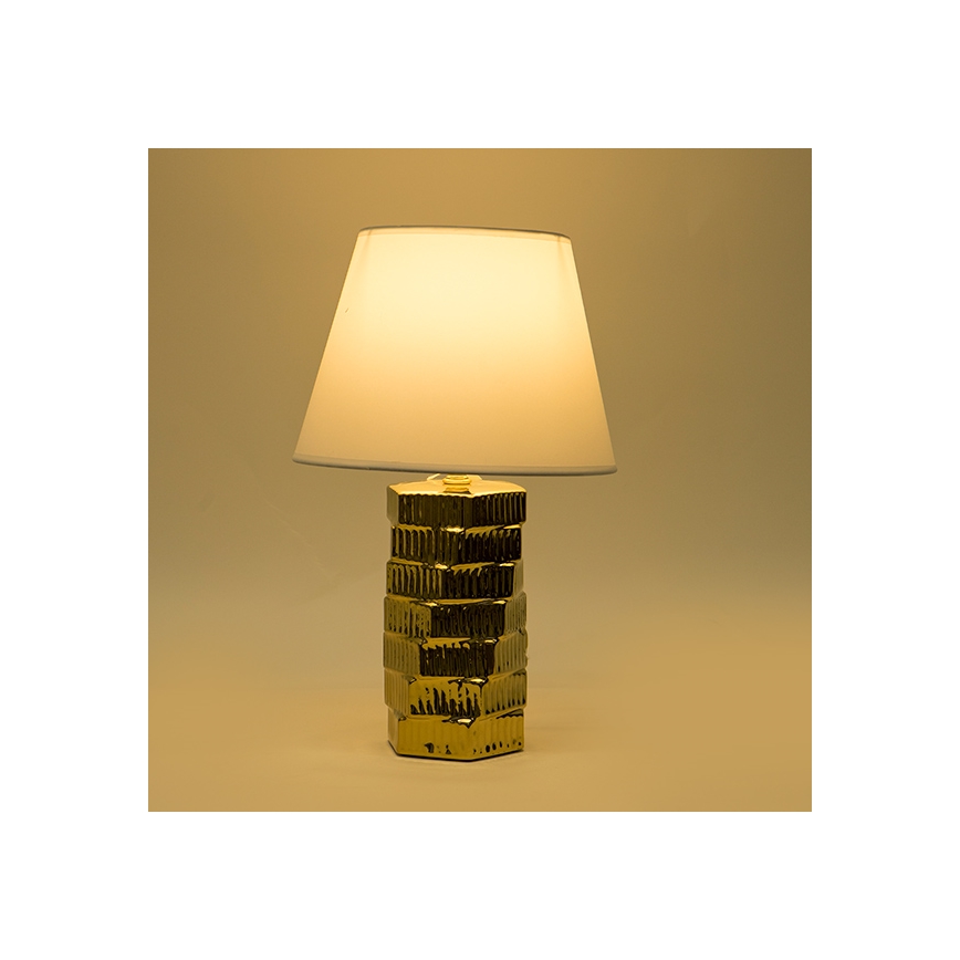 Candeeiro de mesa 1xE14/40W/230V branco/dourado