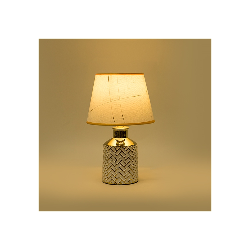 Candeeiro de mesa 1xE14/40W/230V branco/dourado