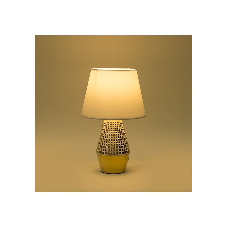 Candeeiro de mesa 1xE14/40W/230V branco/dourado