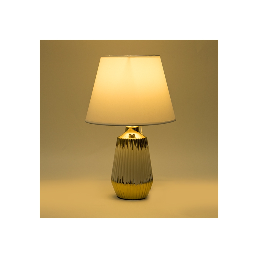 Candeeiro de mesa 1xE14/40W/230V branco/dourado