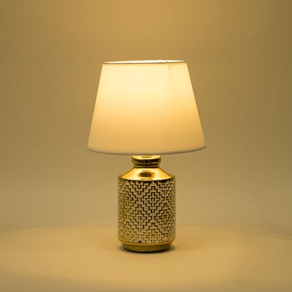 Candeeiro de mesa 1xE14/40W/230V branco/dourado