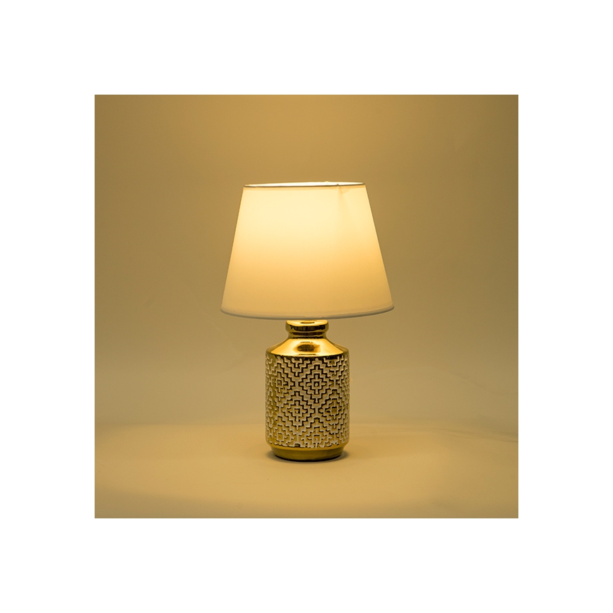 Candeeiro de mesa 1xE14/40W/230V branco/dourado