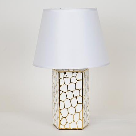 Candeeiro de mesa 1xE14/40W/230V branco/dourado