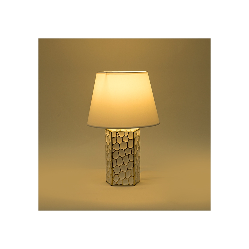 Candeeiro de mesa 1xE14/40W/230V branco/dourado