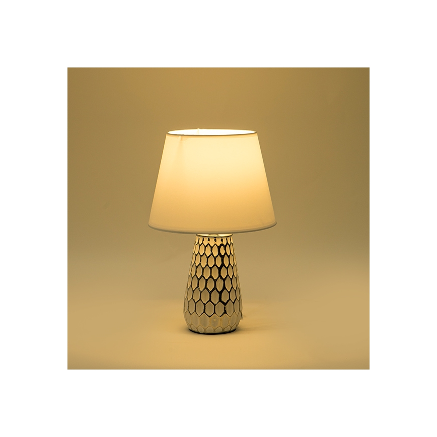 Candeeiro de mesa 1xE14/40W/230V branco/prateado