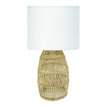 Candeeiro de mesa 1xE27/25W/230V vime/branco