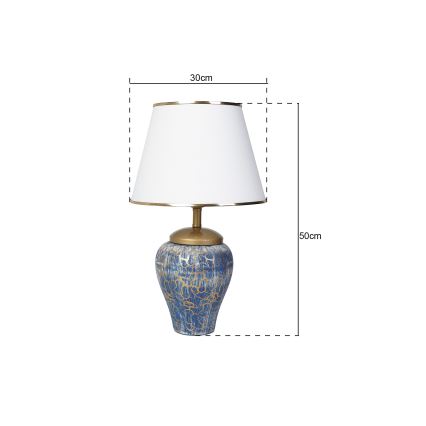 Candeeiro de mesa 1xE27/40W/230V azul/dourado