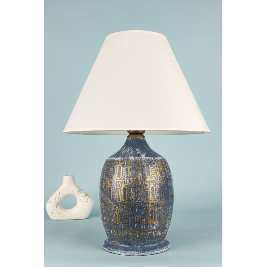 Candeeiro de mesa 1xE27/40W/230V azul/dourado
