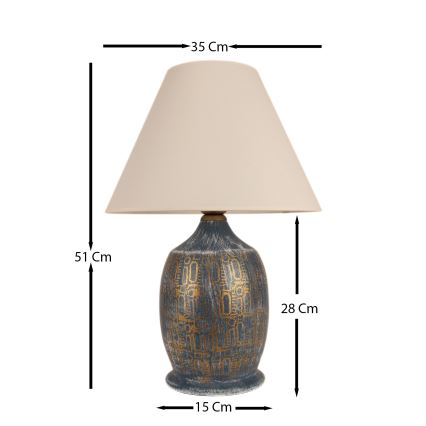 Candeeiro de mesa 1xE27/40W/230V azul/dourado