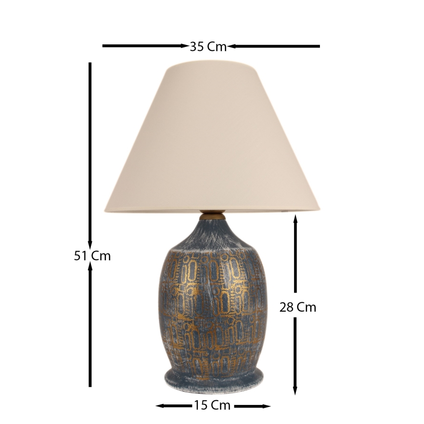 Candeeiro de mesa 1xE27/40W/230V azul/dourado