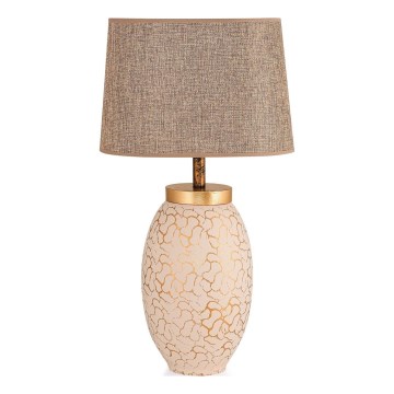 Candeeiro de mesa 1xE27/40W/230V bege/dourado