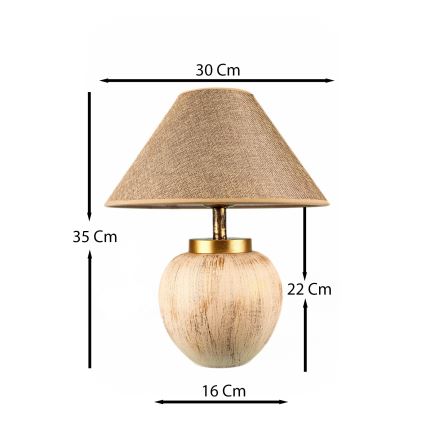 Candeeiro de mesa 1xE27/40W/230V bege