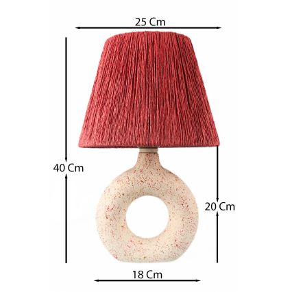 Candeeiro de mesa 1xE27/40W/230V branco/vermelho