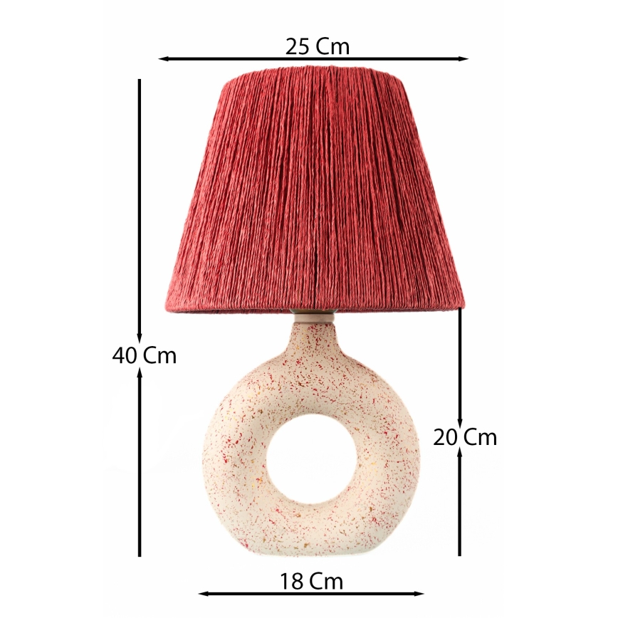 Candeeiro de mesa 1xE27/40W/230V branco/vermelho
