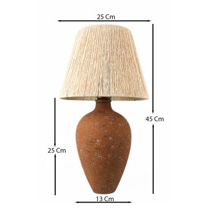 Candeeiro de mesa 1xE27/40W/230V castanho/creme