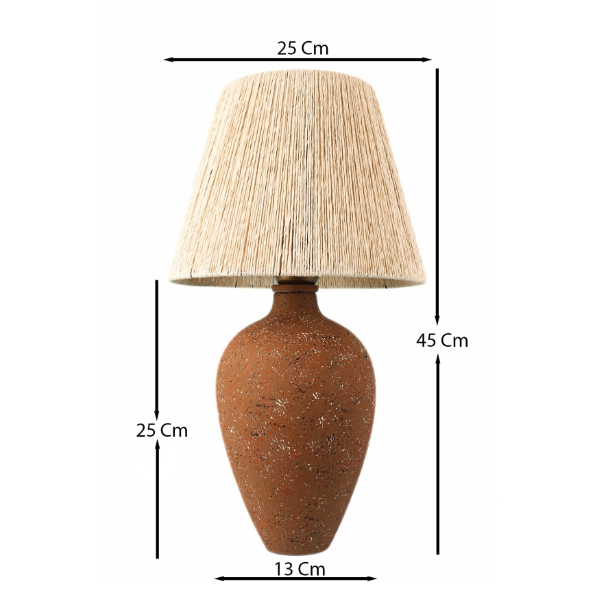 Candeeiro de mesa 1xE27/40W/230V castanho/creme