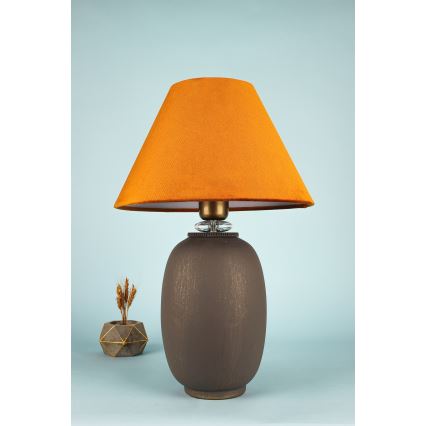 Candeeiro de mesa 1xE27/40W/230V castanho/laranja