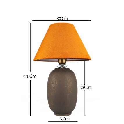 Candeeiro de mesa 1xE27/40W/230V castanho/laranja