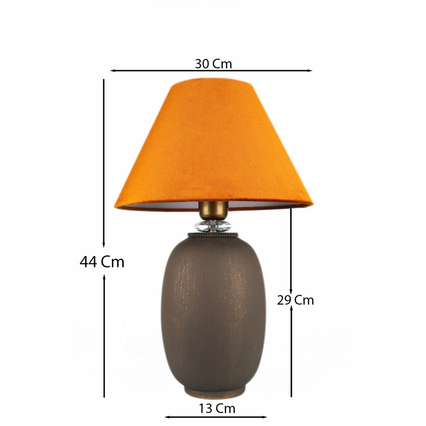 Candeeiro de mesa 1xE27/40W/230V castanho/laranja