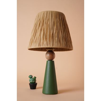 Candeeiro de mesa 1xE27/40W/230V castanho/verde